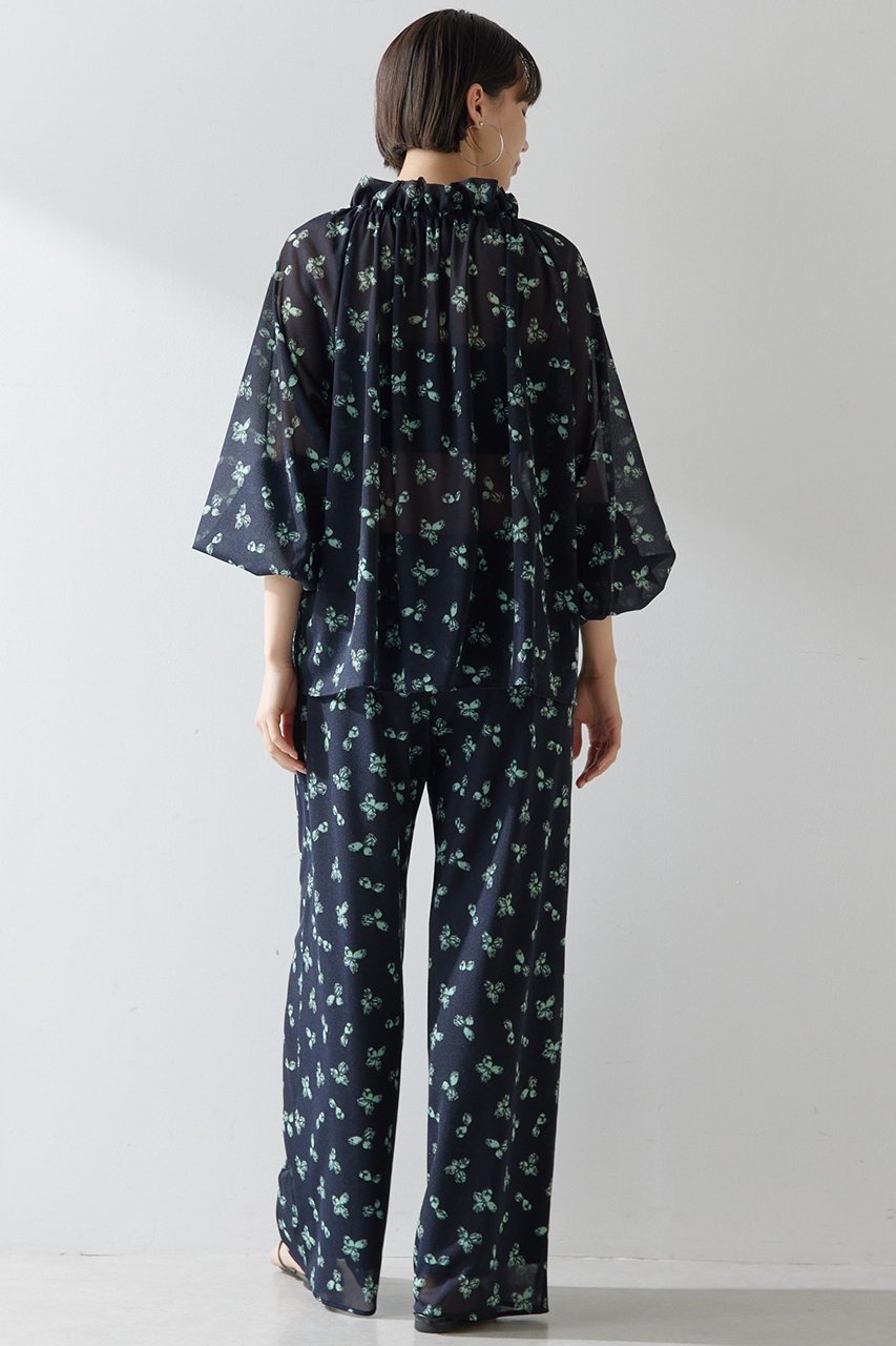 【ウィムガゼット/Whim Gazette】のシアーフラワーギャザーブラウス 人気、トレンドファッション・服の通販 founy(ファニー) 　ファッション　Fashion　レディースファッション　WOMEN　トップス・カットソー　Tops/Tshirt　シャツ/ブラウス　Shirts/Blouses　おすすめ　Recommend　シアー　Sheer　シフォン　Chiffon　ストレッチ　Stretch　スリーブ　Sleeve　セットアップ　Set Up　デニム　Denim　ロング　Long　ヴィンテージ　Vintage　エレガント 上品　Elegant　NEW・新作・新着・新入荷　New Arrivals　other-4|ID: prp329100004520335 ipo3291000000031960837