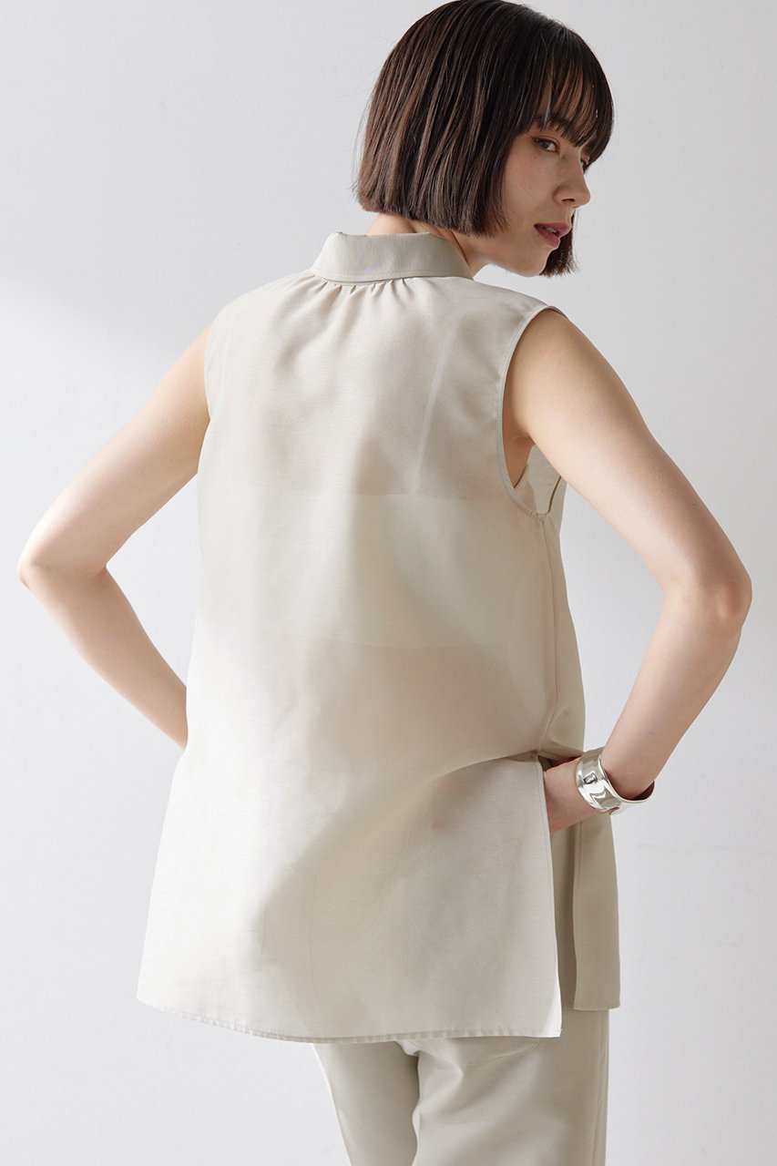【ウィムガゼット/Whim Gazette】のシアーノースリーブシャツ 人気、トレンドファッション・服の通販 founy(ファニー) 　ファッション　Fashion　レディースファッション　WOMEN　トップス・カットソー　Tops/Tshirt　キャミソール / ノースリーブ　No Sleeves　シャツ/ブラウス　Shirts/Blouses　おすすめ　Recommend　オーガンジー　Organdy　シルク　Silk　シンプル　Simple　スリット　Slit　セットアップ　Set Up　ノースリーブ　No Sleeve　エレガント 上品　Elegant　NEW・新作・新着・新入荷　New Arrivals　other-4|ID: prp329100004520336 ipo3291000000031960852