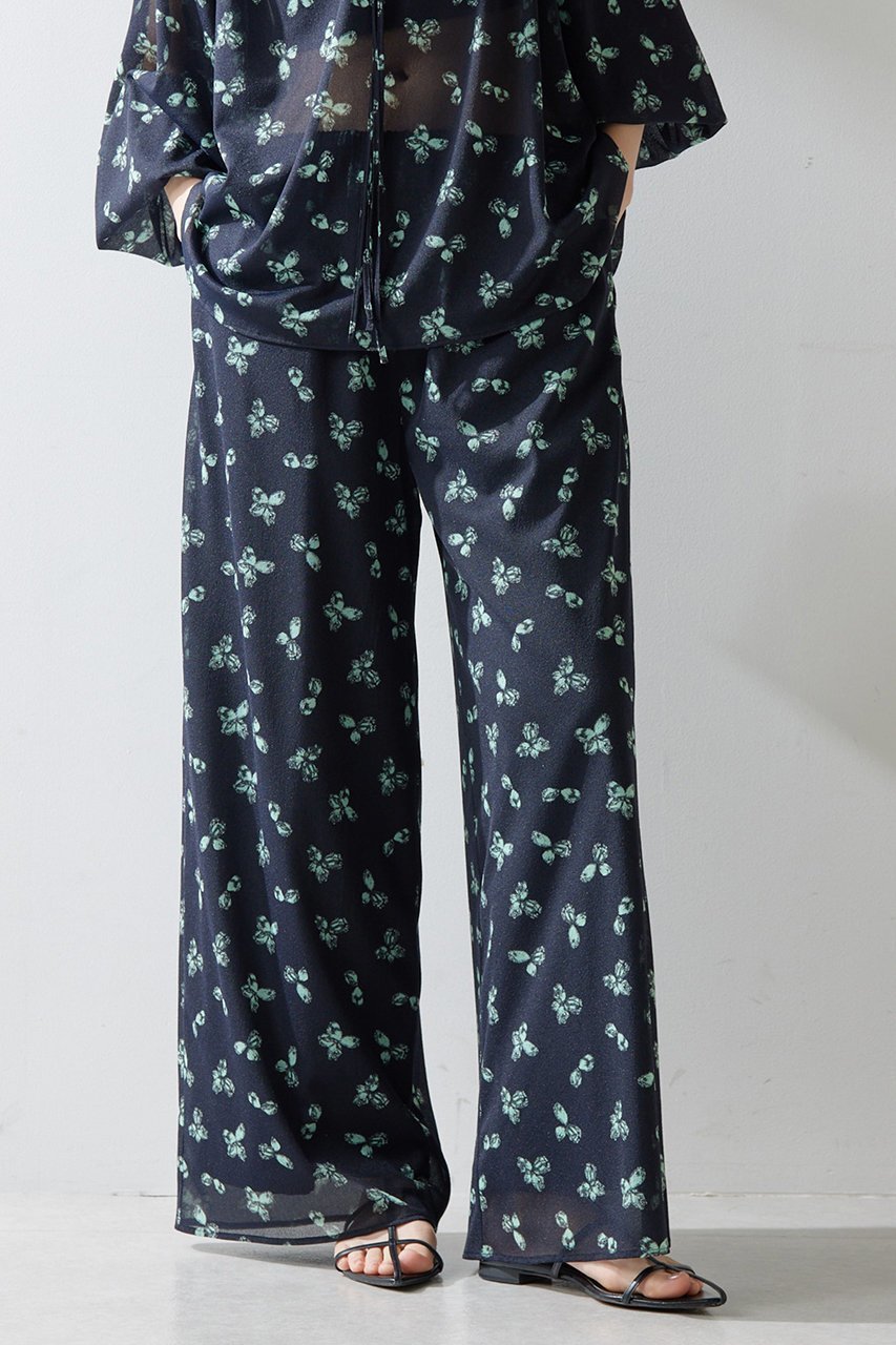 【ウィムガゼット/Whim Gazette】のシアーフラワーパンツ 人気、トレンドファッション・服の通販 founy(ファニー) 　ファッション　Fashion　レディースファッション　WOMEN　パンツ　Pants　おすすめ　Recommend　シアー　Sheer　シフォン　Chiffon　シンプル　Simple　ストレッチ　Stretch　セットアップ　Set Up　フロント　Front　ワイド　Wide　ヴィンテージ　Vintage　エレガント 上品　Elegant　NEW・新作・新着・新入荷　New Arrivals　other-6|ID: prp329100004520337 ipo3291000000031960866