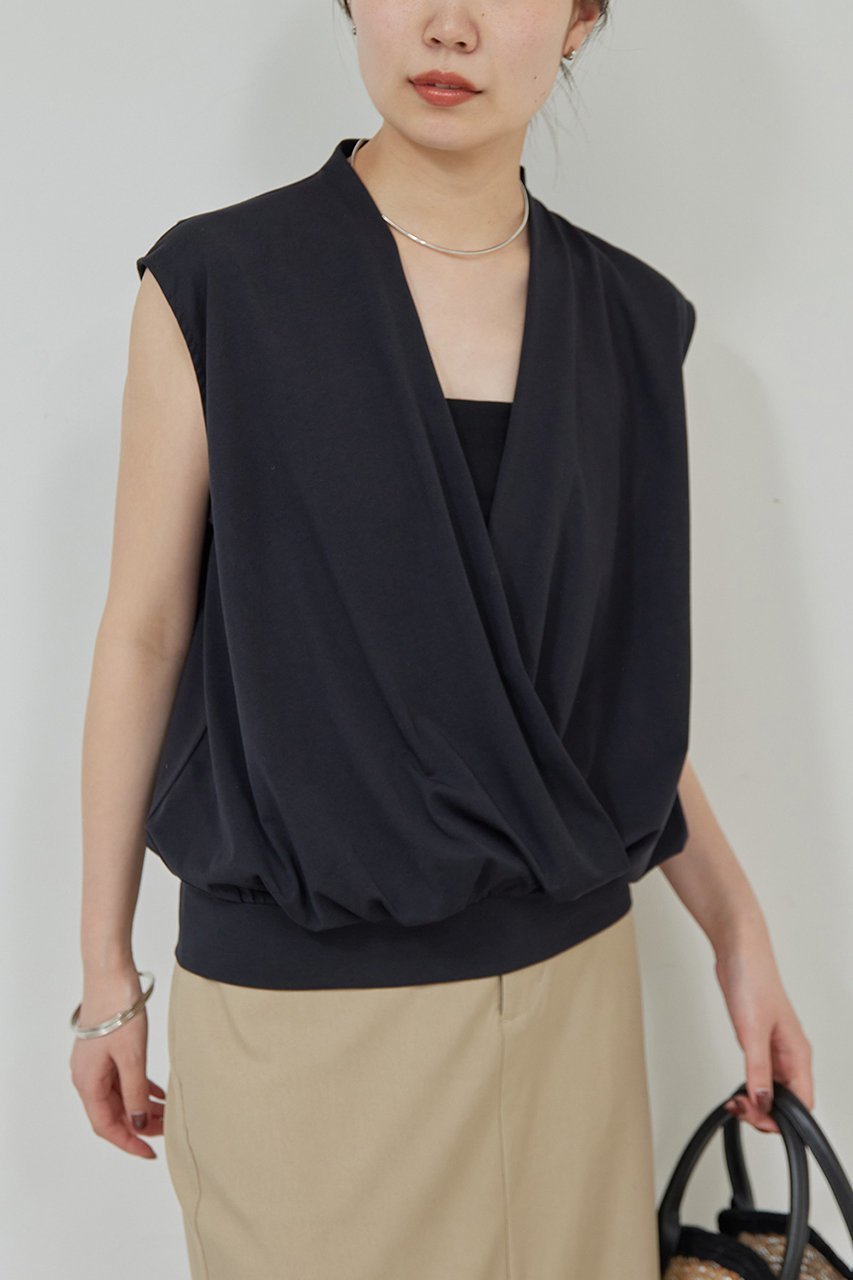 【ガリャルダガランテ/GALLARDAGALANTE】のスリーブレスカシュクールカットソー 人気、トレンドファッション・服の通販 founy(ファニー) 　ファッション　Fashion　レディースファッション　WOMEN　トップス・カットソー　Tops/Tshirt　キャミソール / ノースリーブ　No Sleeves　シャツ/ブラウス　Shirts/Blouses　ロング / Tシャツ　T-Shirts　カットソー　Cut and Sewn　おすすめ　Recommend　キャミソール　Camisole　キャミワンピース　Cami Dress　タンク　Tank　トレンド　Trend　NEW・新作・新着・新入荷　New Arrivals　 other-1|ID: prp329100004520347 ipo3291000000031960931