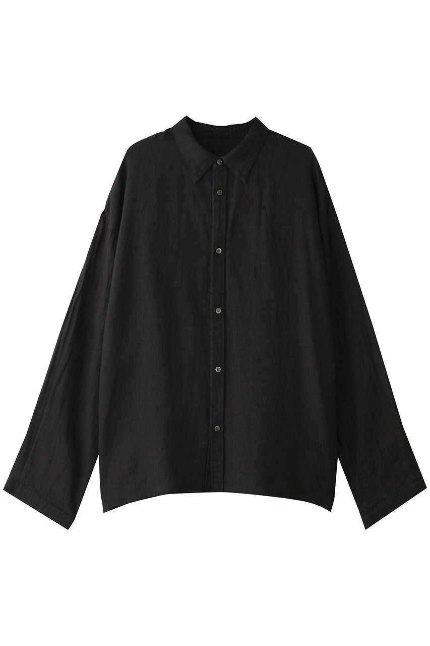 【ハー/HER.】のラミーHER.シャツ インテリア・キッズ・メンズ・レディースファッション・服の通販 founy(ファニー) 　ファッション　Fashion　レディースファッション　Fashion for Women　トップス・カットソー　Cut & Sew Tops　シャツ・ブラウス・オフィスカジュアル　Elegant Blouses & Button-Ups　スリーブ　Sleeve, Long Sleeve / Short Sleeve　ベーシック　Basic, Essential　レギュラー　Regular, Standard Fit　ロング　Long, Long-Length　羽織　Haori, Light Jacket　ブラック|ID: prp329100004520357 ipo3291000000032792523