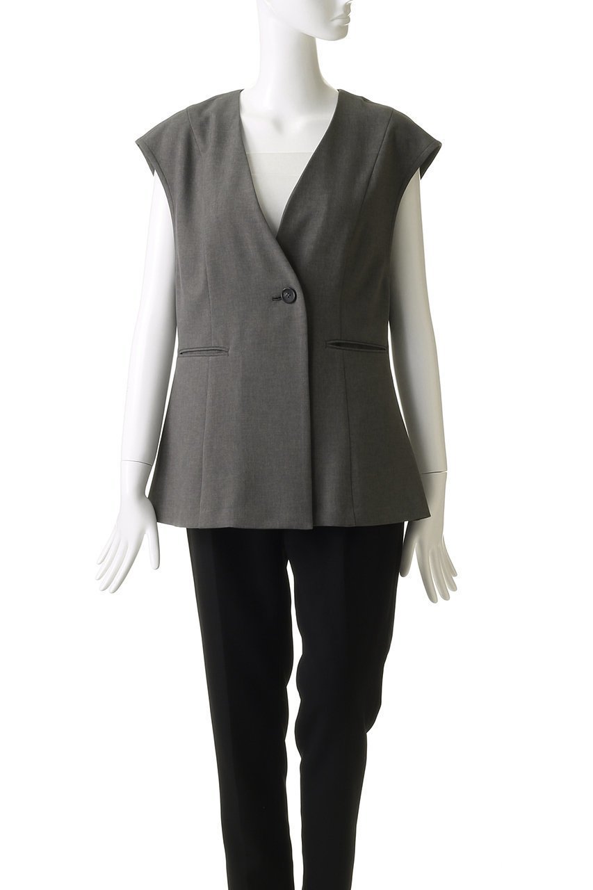 【ミディウミソリッド/MIDIUMISOLID】のno collar vest.M ベスト 人気、トレンドファッション・服の通販 founy(ファニー) 　ファッション　Fashion　レディースファッション　WOMEN　アウター　Coat Outerwear　ジャケット　Jackets　おすすめ　Recommend　ジャケット　Jacket　スリーブ　Sleeve　フレア　Flare　フレンチ　French　ベスト　Vest　エレガント 上品　Elegant　NEW・新作・新着・新入荷　New Arrivals　other-2|ID: prp329100004520364 ipo3291000000031961097