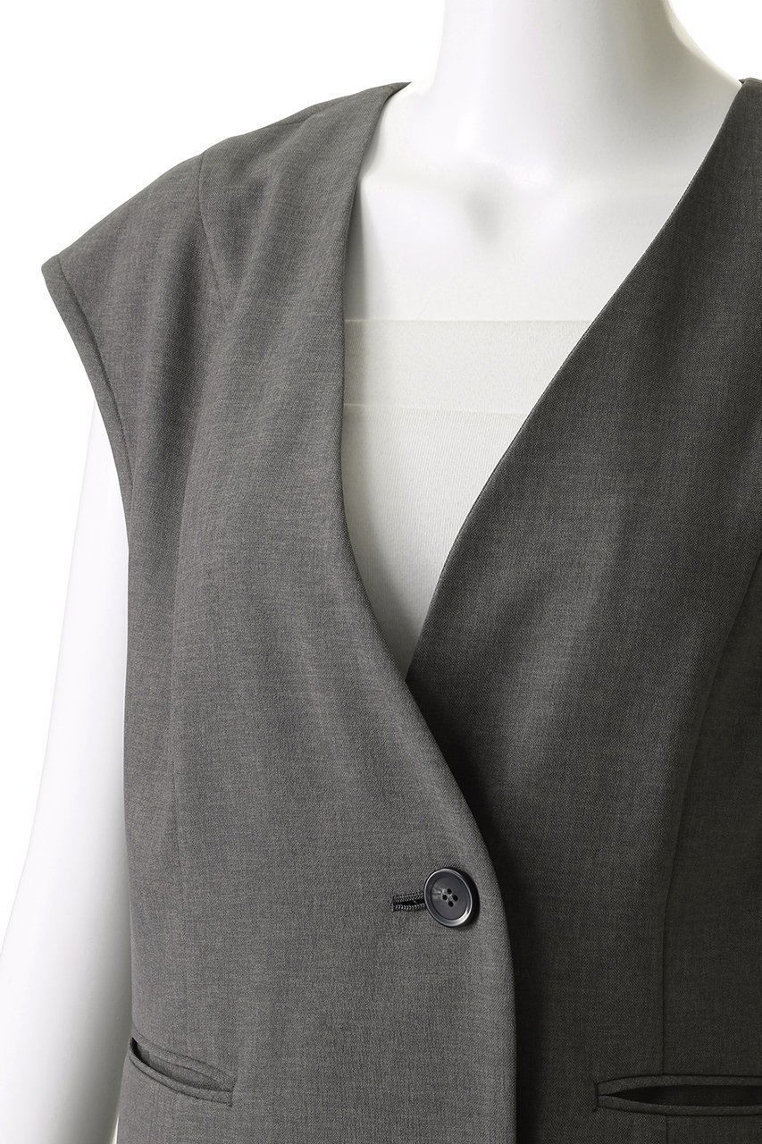 【ミディウミソリッド/MIDIUMISOLID】のno collar vest.M ベスト 人気、トレンドファッション・服の通販 founy(ファニー) 　ファッション　Fashion　レディースファッション　WOMEN　アウター　Coat Outerwear　ジャケット　Jackets　おすすめ　Recommend　ジャケット　Jacket　スリーブ　Sleeve　フレア　Flare　フレンチ　French　ベスト　Vest　エレガント 上品　Elegant　NEW・新作・新着・新入荷　New Arrivals　other-5|ID: prp329100004520364 ipo3291000000031961100