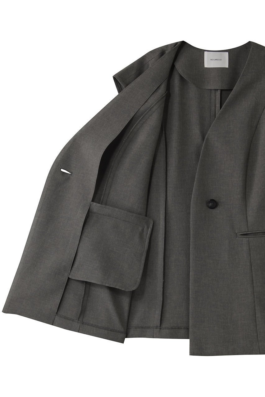 【ミディウミソリッド/MIDIUMISOLID】のno collar vest.M ベスト 人気、トレンドファッション・服の通販 founy(ファニー) 　ファッション　Fashion　レディースファッション　WOMEN　アウター　Coat Outerwear　ジャケット　Jackets　おすすめ　Recommend　ジャケット　Jacket　スリーブ　Sleeve　フレア　Flare　フレンチ　French　ベスト　Vest　エレガント 上品　Elegant　NEW・新作・新着・新入荷　New Arrivals　other-6|ID: prp329100004520364 ipo3291000000031961101