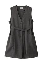 【ミディウミソリッド/MIDIUMISOLID】のA-line no collar long gilet.S ジレ c.gray|ID:prp329100004520365