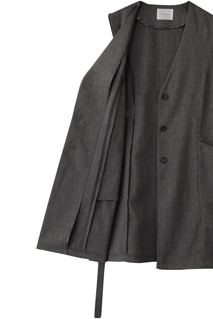 【ミディウミソリッド/MIDIUMISOLID】のA-line no collar long gilet.S ジレ 人気、トレンドファッション・服の通販 founy(ファニー) 　ファッション　Fashion　レディースファッション　WOMEN　アウター　Coat Outerwear　ジャケット　Jackets　ジャケット　Jacket　ベスト　Vest　エレガント 上品　Elegant　NEW・新作・新着・新入荷　New Arrivals　other-7|ID: prp329100004520365 ipo3291000000031961111