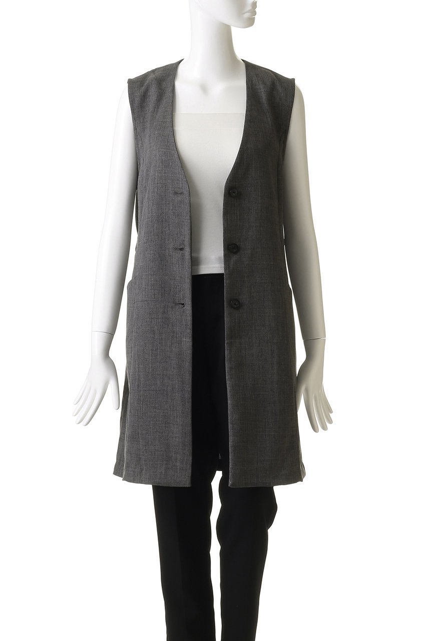 【ミディウミソリッド/MIDIUMISOLID】のA-line no collar long gilet.S ジレ 人気、トレンドファッション・服の通販 founy(ファニー) 　ファッション　Fashion　レディースファッション　WOMEN　アウター　Coat Outerwear　ジャケット　Jackets　ジャケット　Jacket　ベスト　Vest　エレガント 上品　Elegant　NEW・新作・新着・新入荷　New Arrivals　other-8|ID: prp329100004520365 ipo3291000000031961112