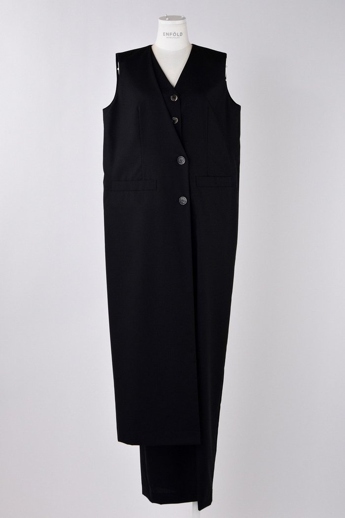 【エンフォルド/ENFOLD】のVEST LAYERED ALL-IN-ONE/オールインワン インテリア・キッズ・メンズ・レディースファッション・服の通販 founy(ファニー) https://founy.com/ ファッション Fashion レディースファッション Fashion for Women アウター Coat / Outerwear Collection パンツ Pants & Trousers おすすめ Recommended / Our Picks ベスト Vest, Waistcoat マニッシュ Mannish, Boyish ロング Long, Long-Length |ID: prp329100004521042 ipo3291000000035806471