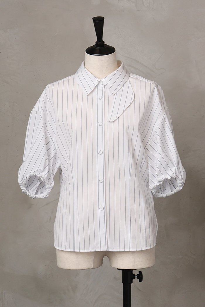 【オーヴィル/EAUVIRE】のパフスリーブシャツ インテリア・キッズ・メンズ・レディースファッション・服の通販 founy(ファニー) https://founy.com/ ファッション Fashion レディースファッション WOMEN トップス・カットソー Tops/Tshirt シャツ/ブラウス Shirts/Blouses シェイプ Shape ショート Short ストライプ Stripe スリーブ Sleeve タイプライター Typewriter 夏 Summer NEW・新作・新着・新入荷 New Arrivals |ID: prp329100004521109 ipo3291000000031974655