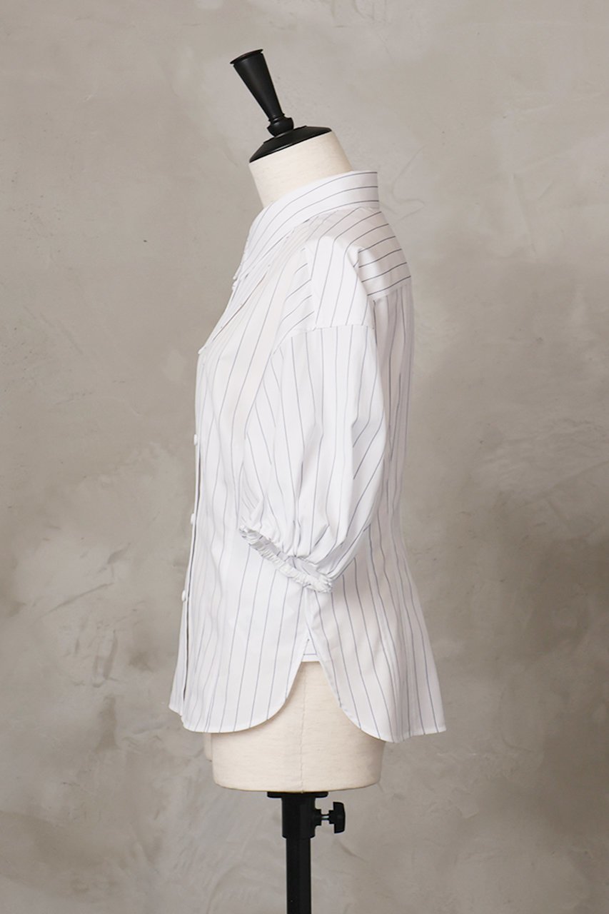 【オーヴィル/EAUVIRE】のパフスリーブシャツ 人気、トレンドファッション・服の通販 founy(ファニー) 　ファッション　Fashion　レディースファッション　WOMEN　トップス・カットソー　Tops/Tshirt　シャツ/ブラウス　Shirts/Blouses　シェイプ　Shape　ショート　Short　ストライプ　Stripe　スリーブ　Sleeve　タイプライター　Typewriter　再入荷　Restock/Back In Stock/Re Arrival　夏　Summer　other-2|ID: prp329100004521109 ipo3291000000031974657