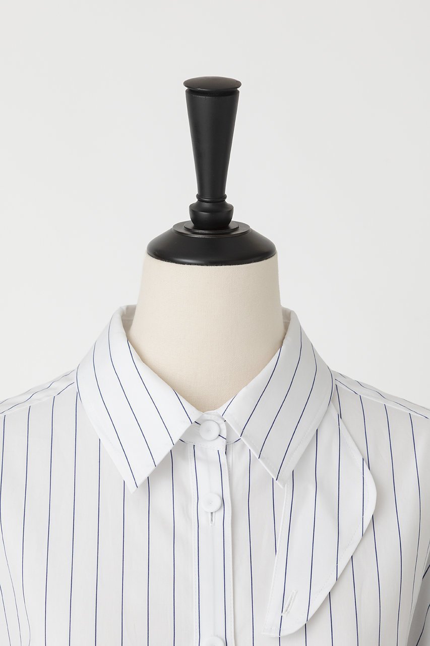 【オーヴィル/EAUVIRE】のパフスリーブシャツ 人気、トレンドファッション・服の通販 founy(ファニー) 　ファッション　Fashion　レディースファッション　WOMEN　トップス・カットソー　Tops/Tshirt　シャツ/ブラウス　Shirts/Blouses　シェイプ　Shape　ショート　Short　ストライプ　Stripe　スリーブ　Sleeve　タイプライター　Typewriter　再入荷　Restock/Back In Stock/Re Arrival　夏　Summer　other-4|ID: prp329100004521109 ipo3291000000031974659