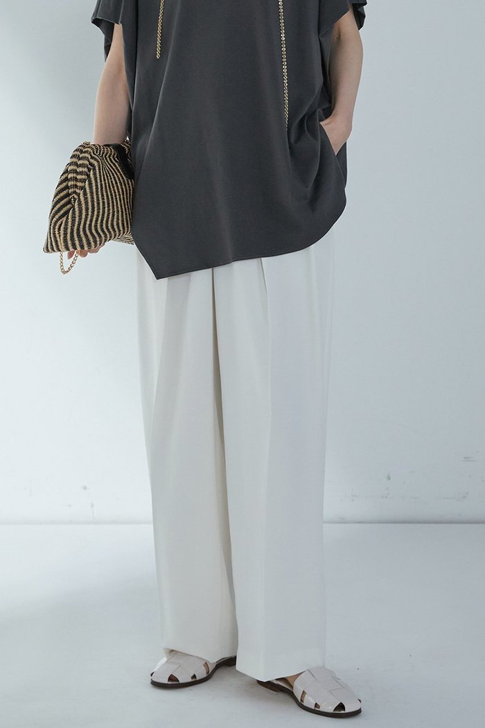 【プルミエ アロンディスモン/1er Arrondissement】の2タックツイルパンツ インテリア・キッズ・メンズ・レディースファッション・服の通販 founy(ファニー) https://founy.com/ ファッション Fashion レディースファッション Fashion for Women パンツ Pants & Trousers ワイド Wide, Wide Fit 夏 Summer |ID: prp329100004522199 ipo3291000000035498472