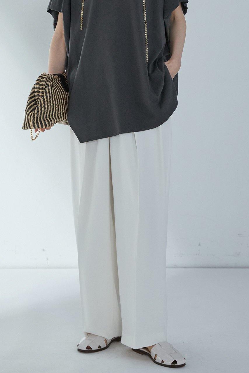 【プルミエ アロンディスモン/1er Arrondissement】の2タックツイルパンツ 人気、トレンドファッション・服の通販 founy(ファニー) 　ファッション　Fashion　レディースファッション　Fashion for Women　パンツ　Pants & Trousers　ワイド　Wide, Wide Fit　夏　Summer　 other-1|ID: prp329100004522199 ipo3291000000035498472