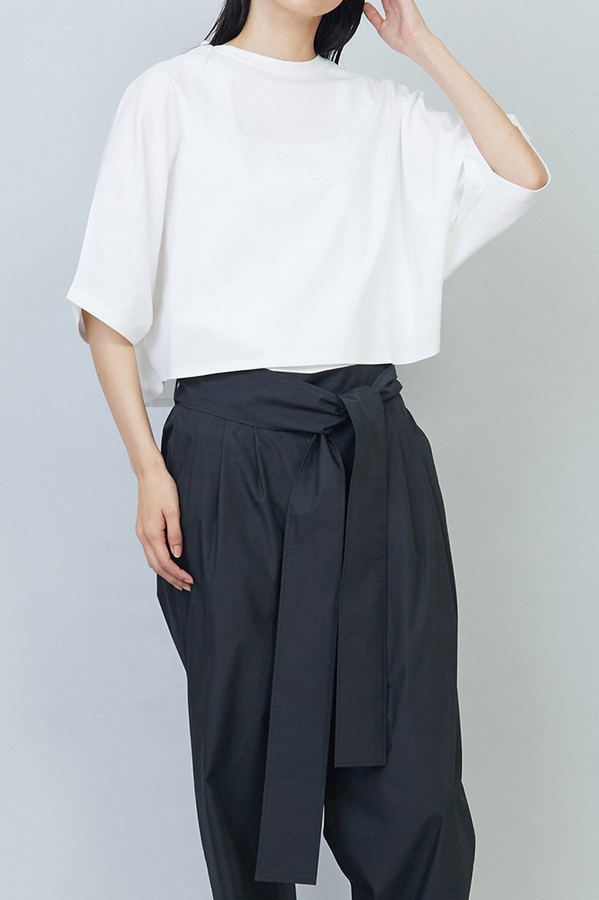 【プルミエ アロンディスモン/1er Arrondissement】のハイゲージポンチクロップドTシャツ 人気、トレンドファッション・服の通販 founy(ファニー) 　ファッション　Fashion　レディースファッション　Fashion for Women　トップス・カットソー　Cut & Sew Tops　シャツ・ブラウス・オフィスカジュアル　Elegant Blouses & Button-Ups　ロングTシャツ・Tシャツ　Longline T-Shirts & Tees　カットソー・ベーシックTシャツ　Cut-and-Sewn Tops / Stretch Tees & Basics　カットソー　Cut and Sewn Top　クロップド　Cropped, Short Length　ショート　Short, Short Length　シルケット　Silket, Silky Cotton　スリーブ　Sleeve, Long Sleeve / Short Sleeve　トレンド　Trend, Trending Now　 other-1|ID: prp329100004522200 ipo3291000000035475379