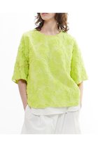 【プレインピープル/PLAIN PEOPLE】のカットジャガードTシャツ型ブラウス イエローグリーン|ID:prp329100004522206