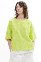 【プレインピープル/PLAIN PEOPLE】のカットジャガードTシャツ型ブラウス イエローグリーン|ID: prp329100004522206 ipo3291000000036370915