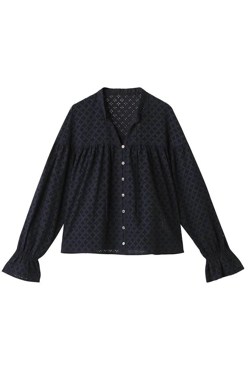 【プレインピープル/PLAIN PEOPLE】のレースショート丈ブラウス インテリア・キッズ・メンズ・レディースファッション・服の通販 founy(ファニー) 　ファッション　Fashion　レディースファッション　Fashion for Women　トップス・カットソー　Cut & Sew Tops　シャツ・ブラウス・オフィスカジュアル　Elegant Blouses & Button-Ups　キャミワンピース　Cami Dress, Slip Dress　コンパクト　Compact, Small Size　ショート　Short, Short Length　スリーブ　Sleeve, Long Sleeve / Short Sleeve　バランス　Balance, Style Balance　レース　Lace, Lace Fabric　ロング　Long, Long-Length　ワーク　Workwear, Utility Style　夏　Summer　ネイビー|ID: prp329100004522208 ipo3291000000035724218