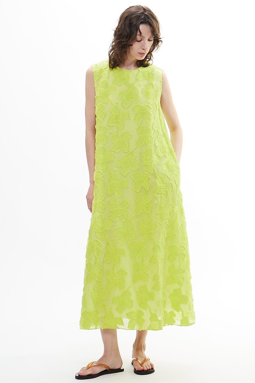 【プレインピープル/PLAIN PEOPLE】のカットジャガードノースリーブワンピース インテリア・キッズ・メンズ・レディースファッション・服の通販 founy(ファニー) 　ファッション　Fashion　レディースファッション　Fashion for Women　ワンピース　Dresses　チュニック　Tunic Tops & Dresses　おすすめ　Recommended / Our Picks　イエロー　Yellow　シンプル　Simple, Minimal　ジャカード／ジャガード　Jacquard, Woven Pattern　チュニック　Tunic, Long Top　ノースリーブ　Sleeveless, No-Sleeve　モダン　Modern, Contemporary　モチーフ　Motif, Design Theme　ロング　Long, Long-Length　再入荷　Restock / Back in Stock　夏　Summer　イエローグリーン|ID: prp329100004522211 ipo3291000000035390944