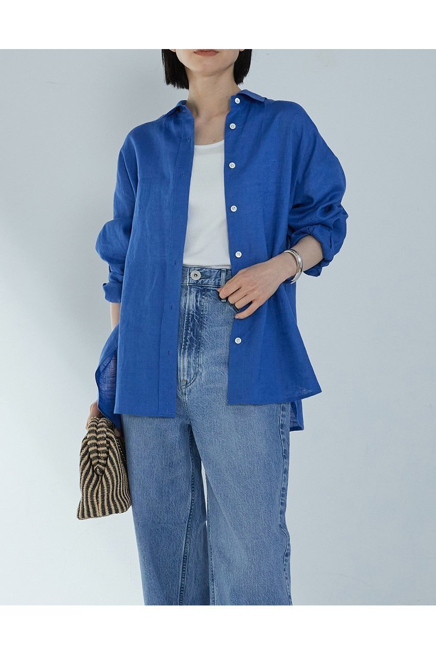 【プルミエ アロンディスモン/1er Arrondissement】の60リネンシャツ インテリア・キッズ・メンズ・レディースファッション・服の通販 founy(ファニー) 　ファッション　Fashion　レディースファッション　WOMEN　トップス・カットソー　Tops/Tshirt　シャツ/ブラウス　Shirts/Blouses　スリーブ　Sleeve　リネン　Linen　ロング　Long　夏　Summer　NEW・新作・新着・新入荷　New Arrivals　ブルー|ID: prp329100004522237 ipo3291000000031987129