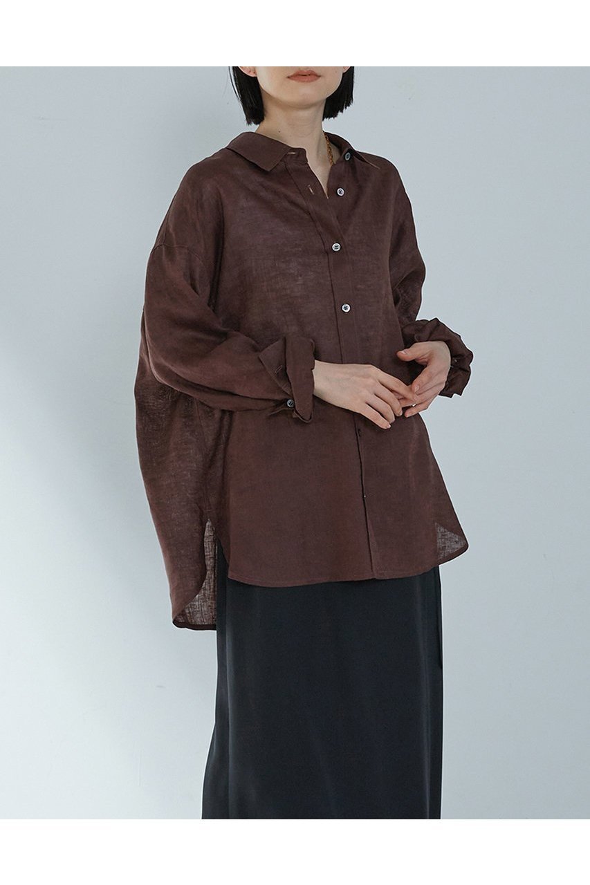 【プルミエ アロンディスモン/1er Arrondissement】の60リネンシャツ インテリア・キッズ・メンズ・レディースファッション・服の通販 founy(ファニー) 　ファッション　Fashion　レディースファッション　WOMEN　トップス・カットソー　Tops/Tshirt　シャツ/ブラウス　Shirts/Blouses　スリーブ　Sleeve　リネン　Linen　ロング　Long　夏　Summer　NEW・新作・新着・新入荷　New Arrivals　ブラウン|ID: prp329100004522237 ipo3291000000031987131
