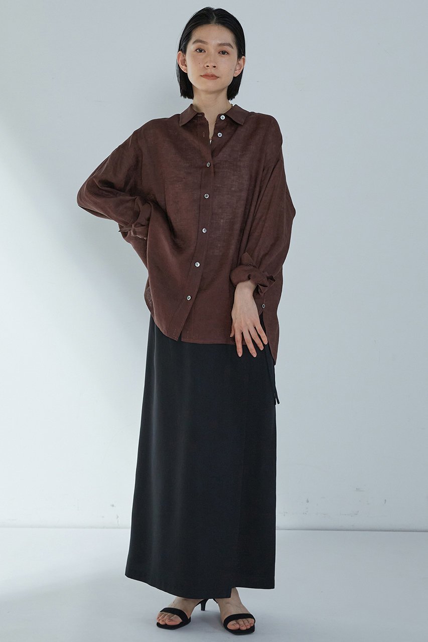 【プルミエ アロンディスモン/1er Arrondissement】の60リネンシャツ 人気、トレンドファッション・服の通販 founy(ファニー) 　ファッション　Fashion　レディースファッション　Fashion for Women　トップス・カットソー　Cut & Sew Tops　シャツ・ブラウス・オフィスカジュアル　Elegant Blouses & Button-Ups　スリーブ　Sleeve, Long Sleeve / Short Sleeve　リネン　Linen, Linen Fabric　ロング　Long, Long-Length　夏　Summer　other-3|ID: prp329100004522237 ipo3291000000032807969