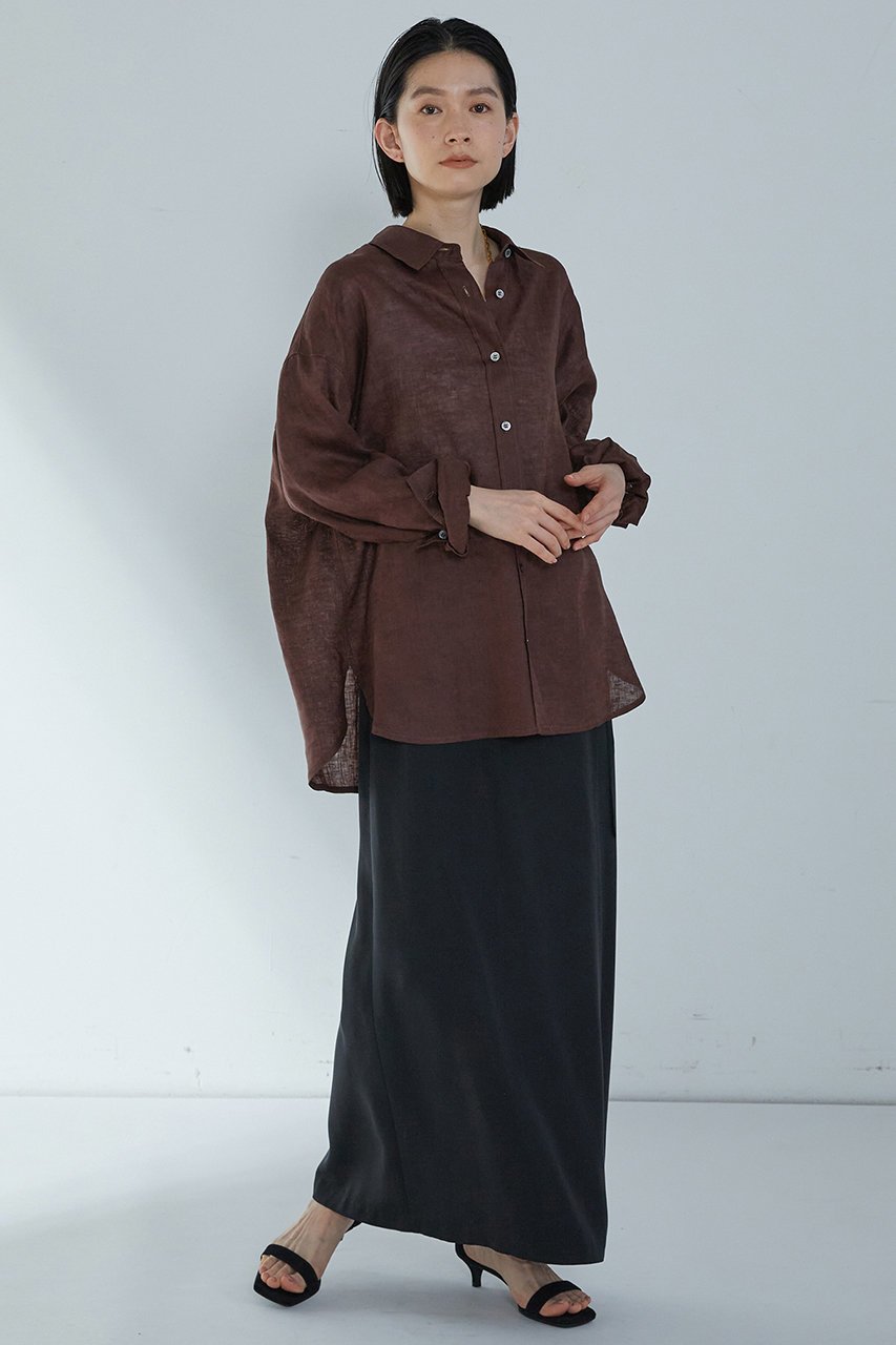 【プルミエ アロンディスモン/1er Arrondissement】の60リネンシャツ 人気、トレンドファッション・服の通販 founy(ファニー) 　ファッション　Fashion　レディースファッション　Fashion for Women　トップス・カットソー　Cut & Sew Tops　シャツ・ブラウス・オフィスカジュアル　Elegant Blouses & Button-Ups　スリーブ　Sleeve, Long Sleeve / Short Sleeve　リネン　Linen, Linen Fabric　ロング　Long, Long-Length　夏　Summer　other-4|ID: prp329100004522237 ipo3291000000035724123