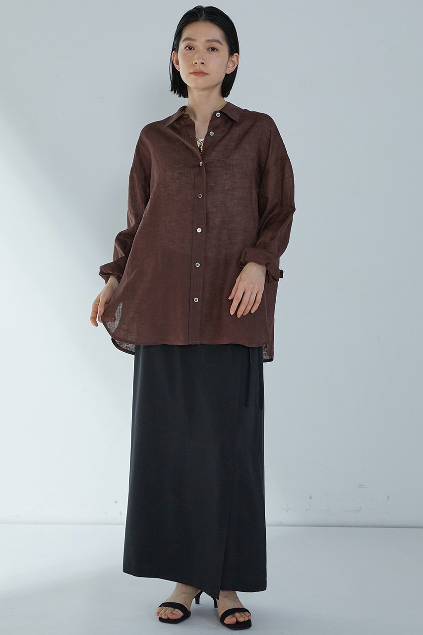 【プルミエ アロンディスモン/1er Arrondissement】の60リネンシャツ 人気、トレンドファッション・服の通販 founy(ファニー) 　ファッション　Fashion　レディースファッション　Fashion for Women　トップス・カットソー　Cut & Sew Tops　シャツ・ブラウス・オフィスカジュアル　Elegant Blouses & Button-Ups　スリーブ　Sleeve, Long Sleeve / Short Sleeve　リネン　Linen, Linen Fabric　ロング　Long, Long-Length　夏　Summer　other-6|ID: prp329100004522237 ipo3291000000035724127