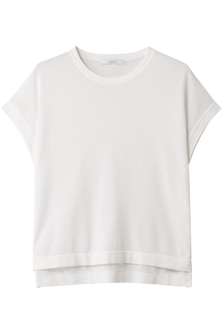 【アナイ/ANAYI】のクルーネックフレンチスリーブプルオーバー 人気、トレンドファッション・服の通販 founy(ファニー) 　ファッション　Fashion　レディースファッション　WOMEN　トップス・カットソー　Tops/Tshirt　ニット　Knit Tops　プルオーバー　Pullover　シンプル　Simple　ベーシック　Basic　ボーダー　Border　夏　Summer　NEW・新作・新着・新入荷　New Arrivals　春　Spring　S/S・春夏　Ss・Spring/Summer　 other-1|ID: prp329100004522247 ipo3291000000031987201