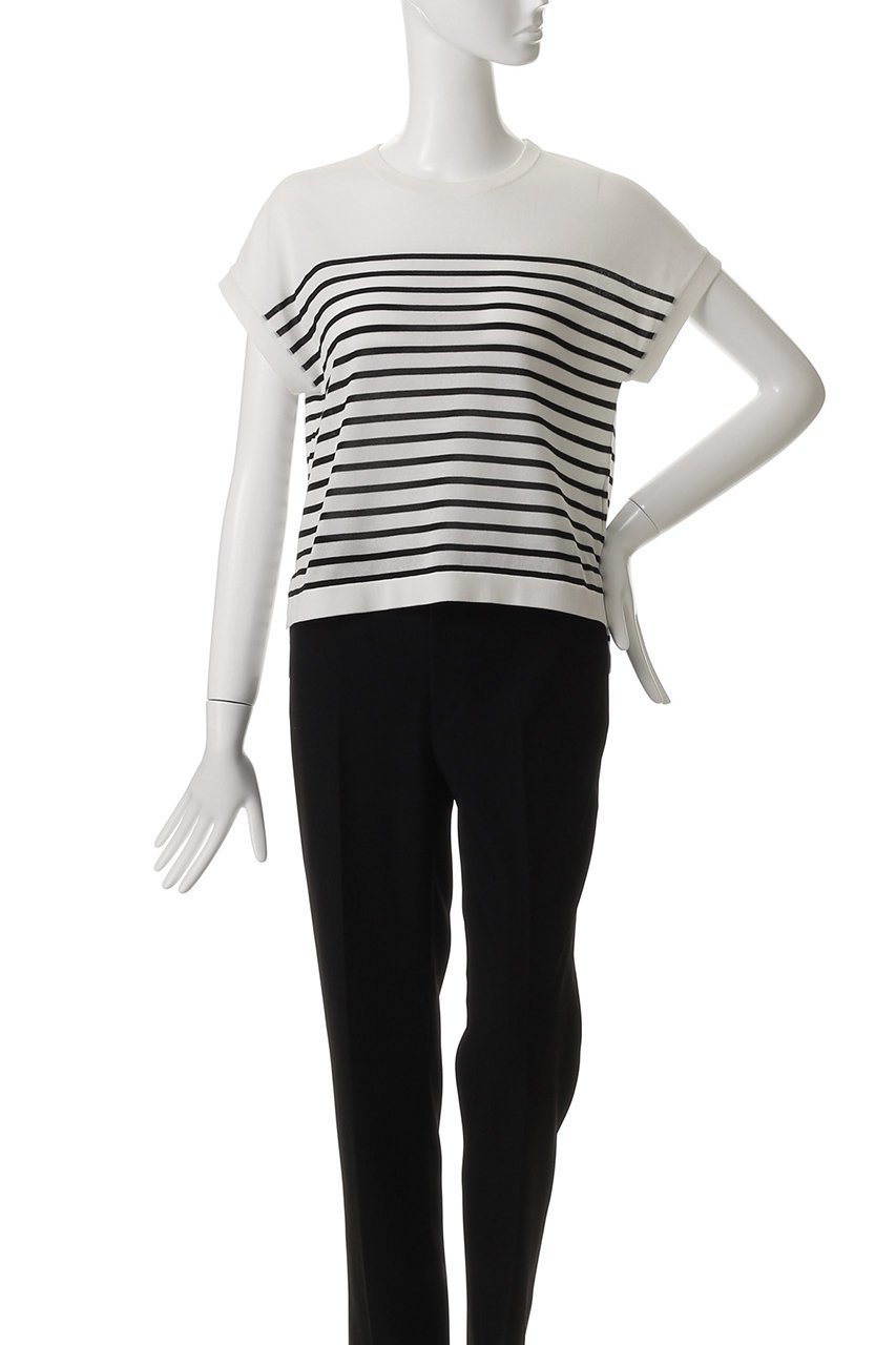 【アナイ/ANAYI】のクルーネックフレンチスリーブプルオーバー 人気、トレンドファッション・服の通販 founy(ファニー) 　ファッション　Fashion　レディースファッション　Fashion for Women　トップス・カットソー　Cut & Sew Tops　ニット　Knit Tops & Sweaters　カジュアルプルオーバー・ニットトップス　Pullovers & Knit Tops / Casual Pullovers　シンプル　Simple, Minimal　ベーシック　Basic, Essential　ボーダー　Border, Stripe　再入荷　Restock / Back in Stock　夏　Summer　春　Spring　S/S・春夏　SS, Spring/Summer, Warm Season　other-2|ID: prp329100004522247 ipo3291000000035058528