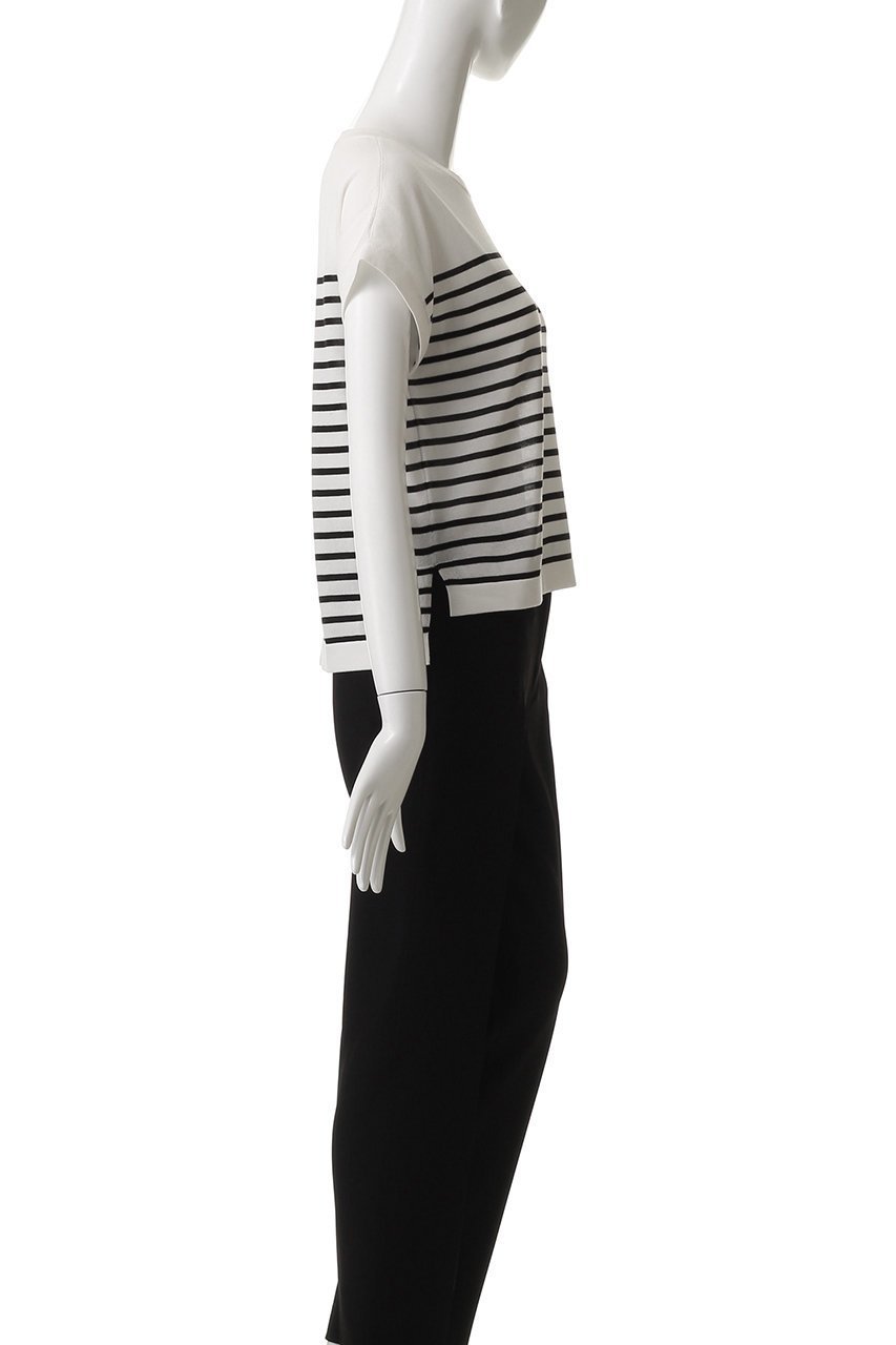 【アナイ/ANAYI】のクルーネックフレンチスリーブプルオーバー 人気、トレンドファッション・服の通販 founy(ファニー) 　ファッション　Fashion　レディースファッション　Fashion for Women　トップス・カットソー　Cut & Sew Tops　ニット　Knit Tops & Sweaters　カジュアルプルオーバー・ニットトップス　Pullovers & Knit Tops / Casual Pullovers　シンプル　Simple, Minimal　ベーシック　Basic, Essential　ボーダー　Border, Stripe　夏　Summer　春　Spring　S/S・春夏　SS, Spring/Summer, Warm Season　other-3|ID: prp329100004522247 ipo3291000000035950424