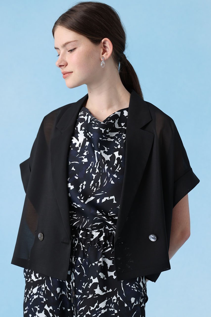 【アナイ/ANAYI】のシアーオーガンフレンチスリーブジャケット 大人の最旬トレンドファッション＆コーディネート founy(ファウニー) 　ファッション　Fashion　レディースファッション　Fashion for Women　アウター　Coat / Outerwear Collection　レディースジャケット・軽アウター　Jackets　オーガンジー　Organza Fabric　キャミソール　Camisole, Spaghetti Strap Top　クロップド　Cropped, Short Length　シアー　Sheer, See-Through　ジャケット　Jacket, Outerwear　パーティ　Party, Party Style　夏　Summer　other-8|ID: prp329100004522250 ipo3291000000036777066