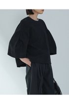 【プルミエ アロンディスモン/1er Arrondissement】のコットンサッカーランタンブラウス ブラック|ID:prp329100004522258