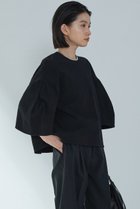 【プルミエ アロンディスモン/1er Arrondissement】のコットンサッカーランタンブラウス ブラック|ID:prp329100004522258