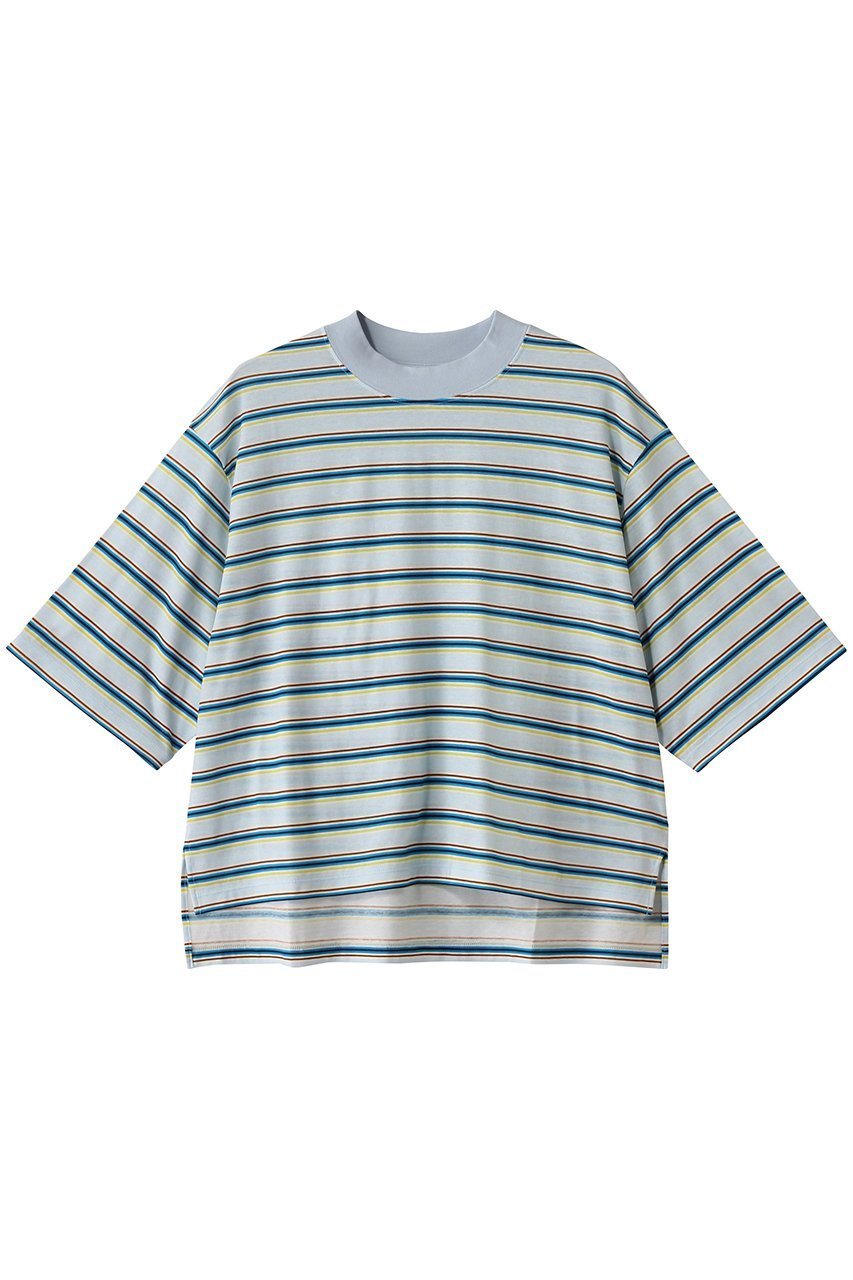 【スリー ドッツ/three dots】のハンプトンTEE ショートスリーブ インテリア・キッズ・メンズ・レディースファッション・服の通販 founy(ファニー) ファッション Fashion レディースファッション Fashion for Women トップス・カットソー Cut & Sew Tops シャツ・ブラウス・オフィスカジュアル Elegant Blouses & Button-Ups ロングTシャツ・Tシャツ Longline T-Shirts & Tees カットソー・ベーシックTシャツ Cut-and-Sewn Tops / Stretch Tees & Basics インナー Innerwear クロップド Cropped, Short Length ショート Short, Short Length スリーブ Sleeve, Long Sleeve / Short Sleeve フィット Fit, Slim Fit エレガント 上品 Elegant ライトブルーマルチ|ID: prp329100004522273 ipo3291000000036652987