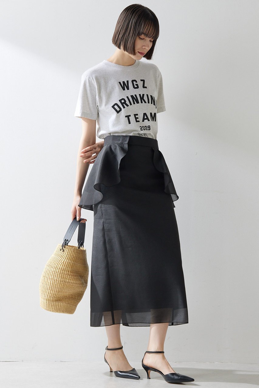 【ウィムガゼット/Whim Gazette】のフリルタイトスカート 人気、トレンドファッション・服の通販 founy(ファニー) 　ファッション　Fashion　レディースファッション　WOMEN　スカート　Skirt　ロングスカート　Long Skirt　おすすめ　Recommend　オーガンジー　Organdy　タイトスカート　Tight Skirt　フリル　Frills　ボトム　Bottom　ロング　Long　エレガント 上品　Elegant　NEW・新作・新着・新入荷　New Arrivals　other-5|ID: prp329100004523554 ipo3291000000031998681