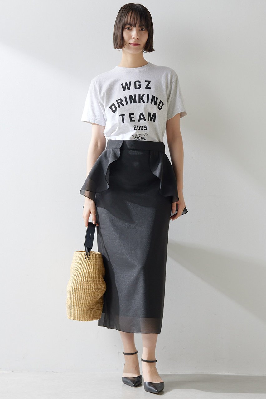 【ウィムガゼット/Whim Gazette】のフリルタイトスカート 人気、トレンドファッション・服の通販 founy(ファニー) 　ファッション　Fashion　レディースファッション　WOMEN　スカート　Skirt　ロングスカート　Long Skirt　おすすめ　Recommend　オーガンジー　Organdy　タイトスカート　Tight Skirt　フリル　Frills　ボトム　Bottom　ロング　Long　エレガント 上品　Elegant　NEW・新作・新着・新入荷　New Arrivals　other-6|ID: prp329100004523554 ipo3291000000031998682