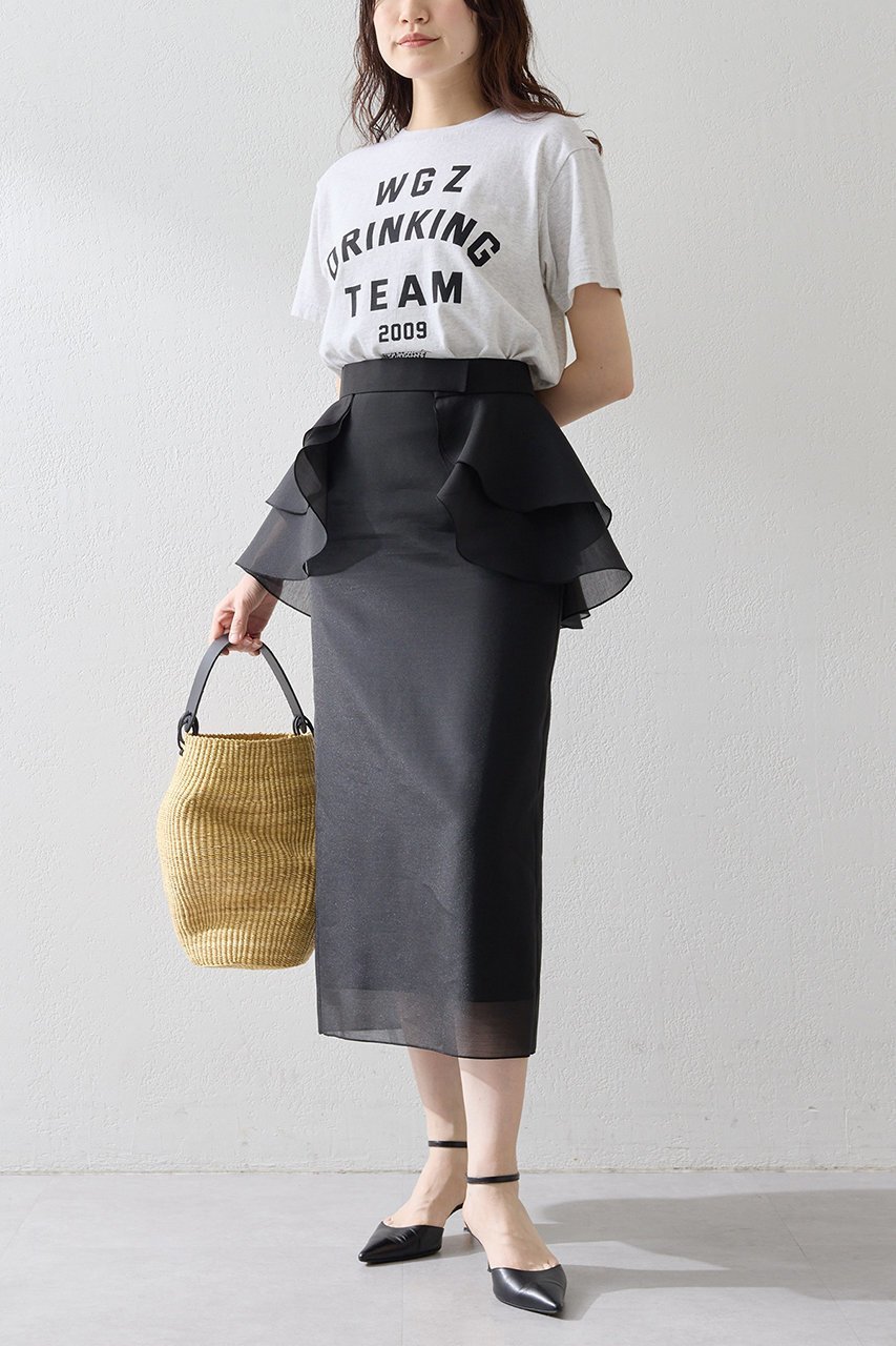 【ウィムガゼット/Whim Gazette】のフリルタイトスカート 人気、トレンドファッション・服の通販 founy(ファニー) 　ファッション　Fashion　レディースファッション　Ladies' Fashion Online　スカート　Skirt　ロングスカート　Long Skirt　おすすめ　Recommend　オーガンジー　Organdy　タイトスカート　Tight Skirt　フリル　Frills　ボトム　Bottom　ロング　Long　エレガント 上品　Elegant　再入荷　Restock/Back In Stock/Re Arrival　 other-1|ID: prp329100004523554 ipo3291000000032085317