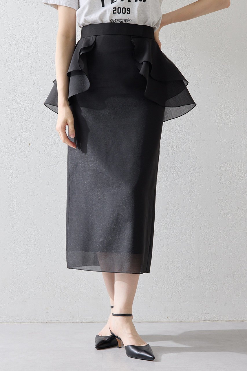 【ウィムガゼット/Whim Gazette】のフリルタイトスカート 人気、トレンドファッション・服の通販 founy(ファニー) 　ファッション　Fashion　レディースファッション　Ladies' Fashion Online　スカート　Skirt　ロングスカート　Long Skirt　おすすめ　Recommend　オーガンジー　Organdy　タイトスカート　Tight Skirt　フリル　Frills　ボトム　Bottom　ロング　Long　エレガント 上品　Elegant　再入荷　Restock/Back In Stock/Re Arrival　other-2|ID: prp329100004523554 ipo3291000000032085319