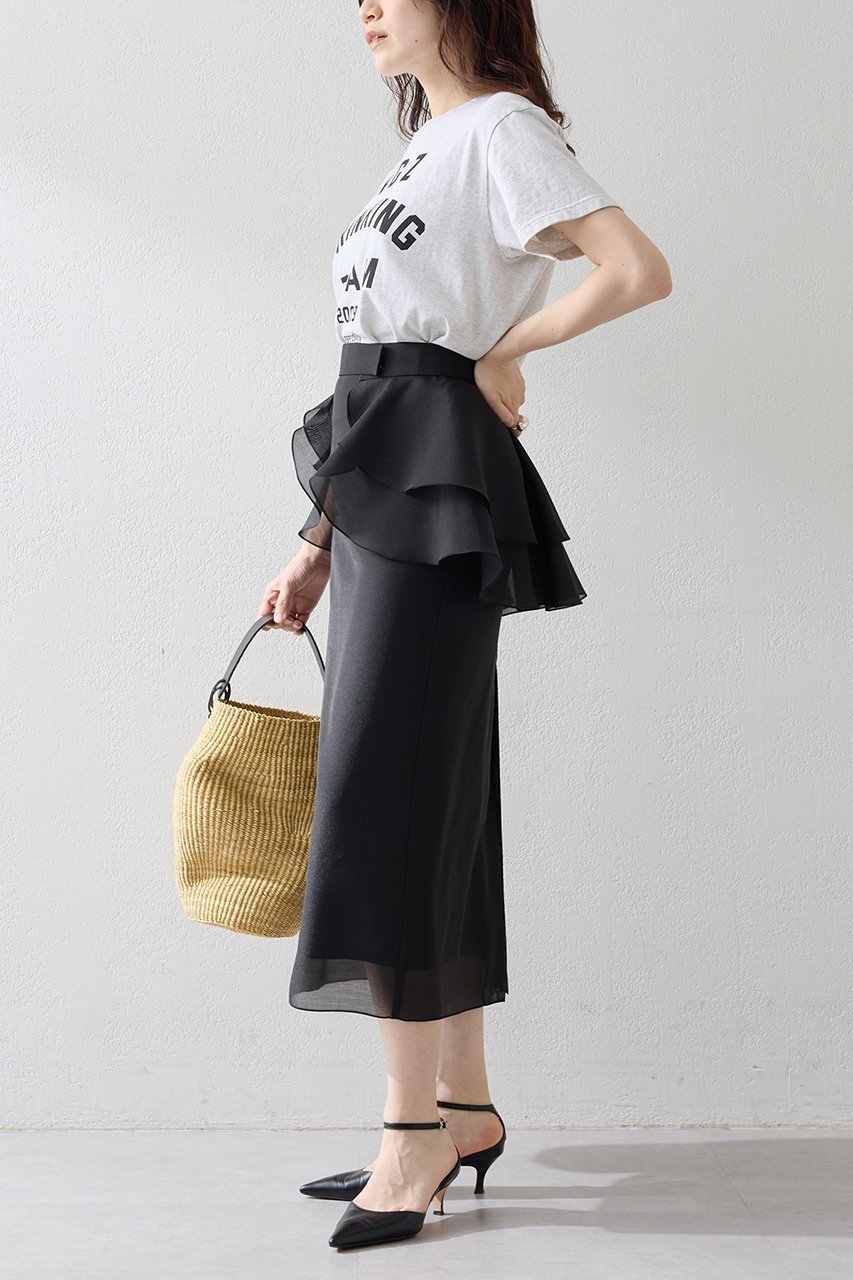 【ウィムガゼット/Whim Gazette】のフリルタイトスカート 人気、トレンドファッション・服の通販 founy(ファニー) 　ファッション　Fashion　レディースファッション　Ladies' Fashion Online　スカート　Skirt　ロングスカート　Long Skirt　おすすめ　Recommend　オーガンジー　Organdy　タイトスカート　Tight Skirt　フリル　Frills　ボトム　Bottom　ロング　Long　エレガント 上品　Elegant　再入荷　Restock/Back In Stock/Re Arrival　other-3|ID: prp329100004523554 ipo3291000000032085320