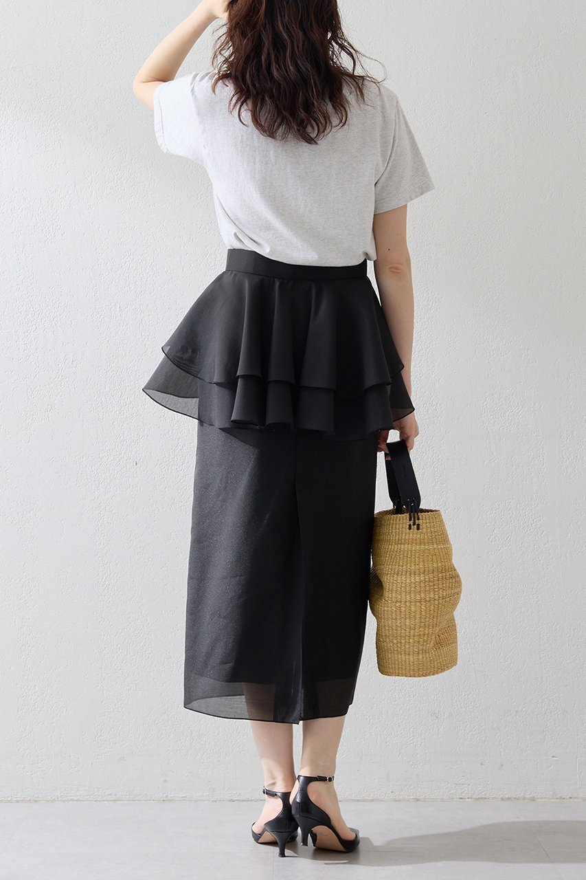 【ウィムガゼット/Whim Gazette】のフリルタイトスカート 人気、トレンドファッション・服の通販 founy(ファニー) 　ファッション　Fashion　レディースファッション　Ladies' Fashion Online　スカート　Skirt　ロングスカート　Long Skirt　おすすめ　Recommend　オーガンジー　Organdy　タイトスカート　Tight Skirt　フリル　Frills　ボトム　Bottom　ロング　Long　エレガント 上品　Elegant　再入荷　Restock/Back In Stock/Re Arrival　other-5|ID: prp329100004523554 ipo3291000000032085322