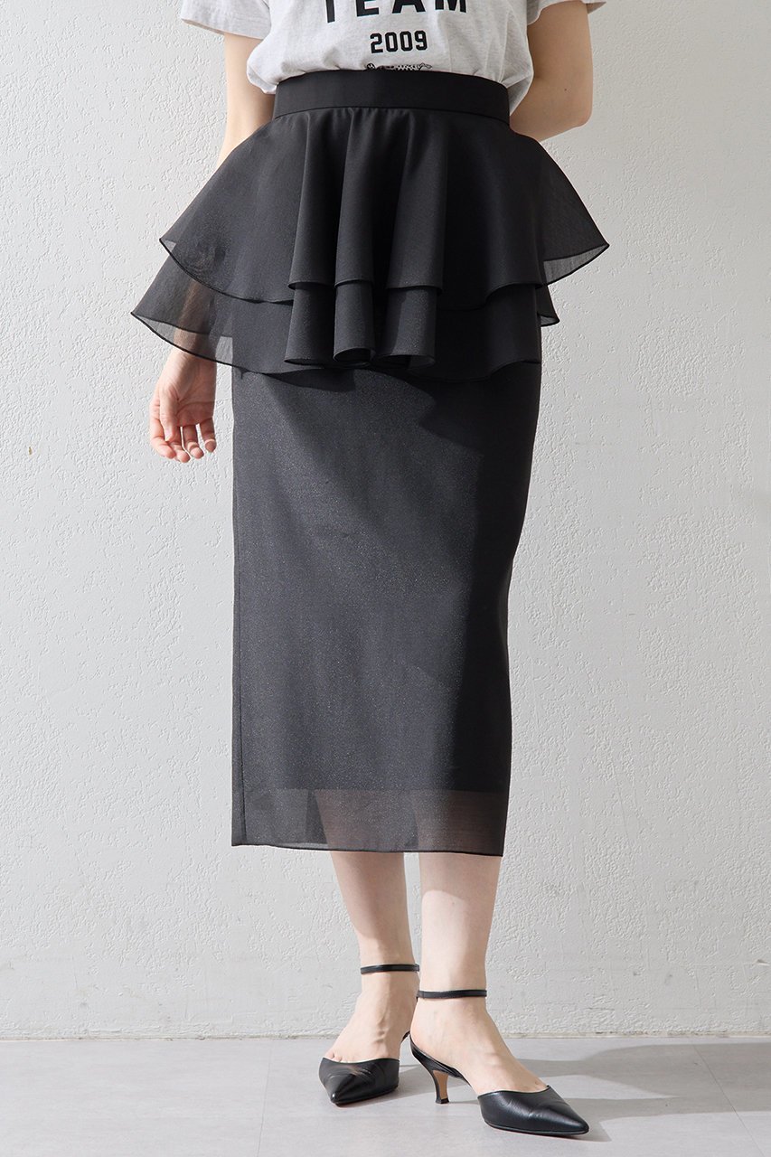 【ウィムガゼット/Whim Gazette】のフリルタイトスカート 人気、トレンドファッション・服の通販 founy(ファニー) 　ファッション　Fashion　レディースファッション　Ladies' Fashion Online　スカート　Skirt　ロングスカート　Long Skirt　おすすめ　Recommend　オーガンジー　Organdy　タイトスカート　Tight Skirt　フリル　Frills　ボトム　Bottom　ロング　Long　エレガント 上品　Elegant　再入荷　Restock/Back In Stock/Re Arrival　other-6|ID: prp329100004523554 ipo3291000000032085323