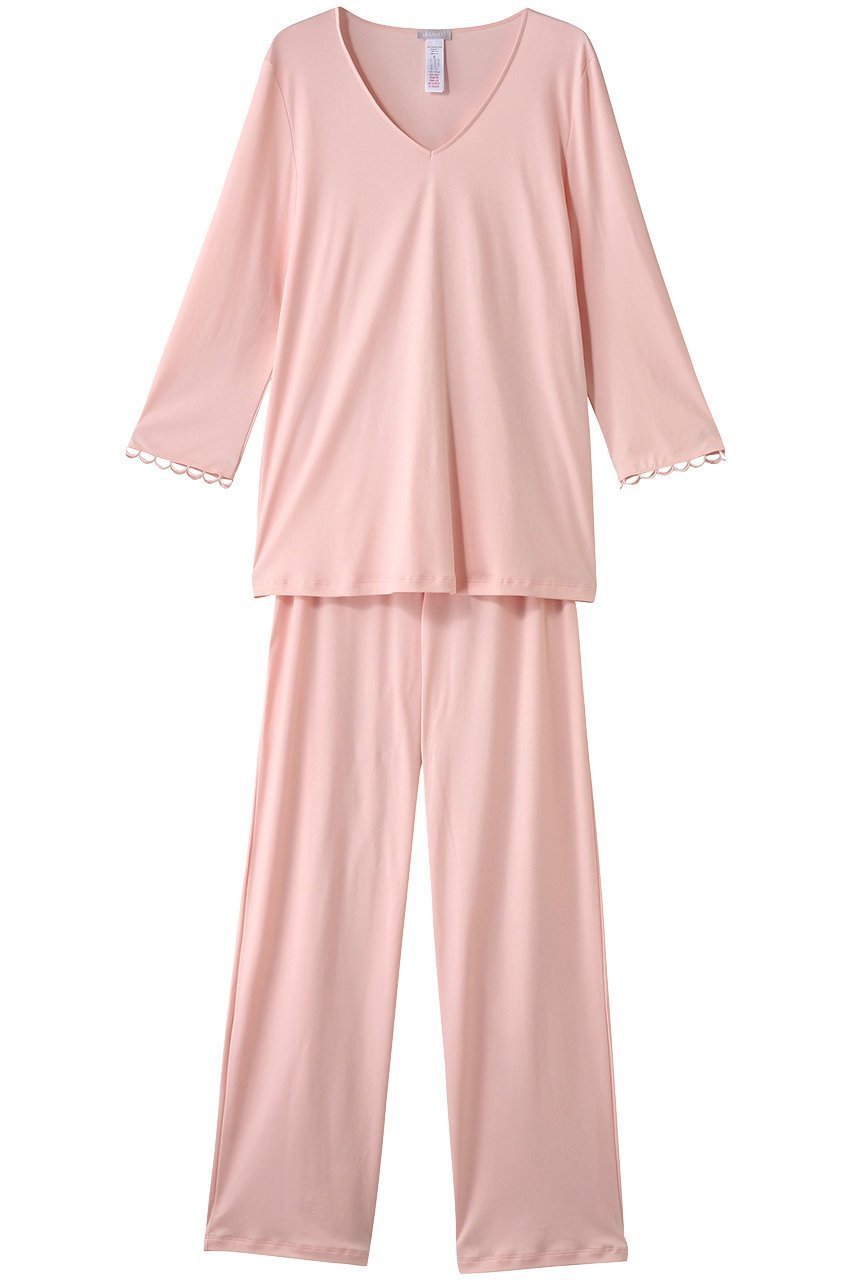 【ハンロ/HANRO】のパジャマ インテリア・キッズ・メンズ・レディースファッション・服の通販 founy(ファニー) 　ファッション　Fashion　レディースファッション　WOMEN　なめらか　Smooth　スカラップ　Scalloped　パジャマ　Pajamas　フェミニン　Feminine　レース　Race　ロング　Long　NEW・新作・新着・新入荷　New Arrivals　ピンク|ID: prp329100004523589 ipo3291000000031998907
