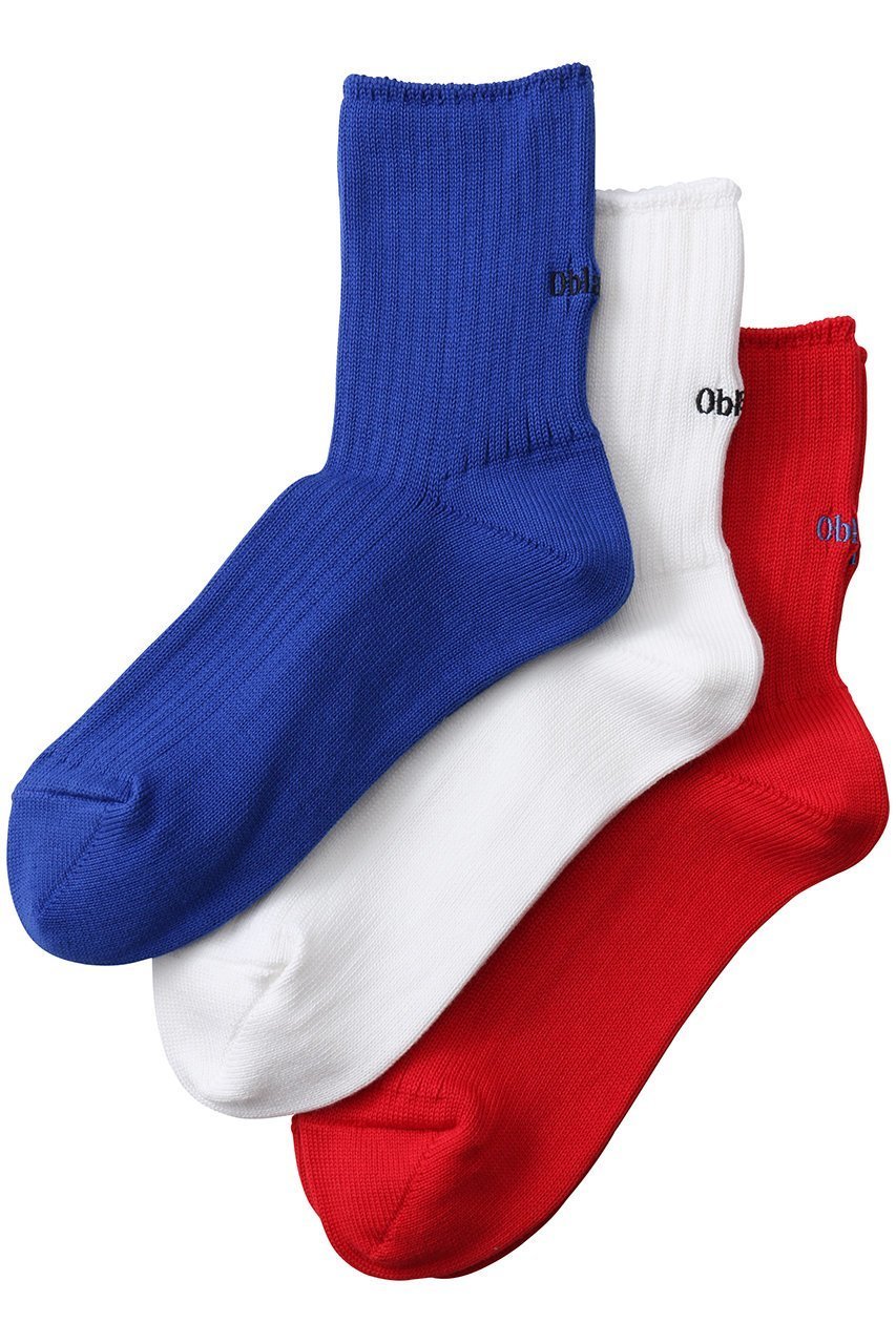 【オブラダ/Oblada】のパックショートソックス インテリア・キッズ・メンズ・レディースファッション・服の通販 founy(ファニー) 　ファッション　Fashion　レディースファッション　WOMEN　ソックス　Socks　レッグウェア　Legwear　ショート　Short　ソックス　Socks　定番　Standard　NEW・新作・新着・新入荷　New Arrivals　ホワイト/レッド/ブルー|ID: prp329100004523594 ipo3291000000031998945