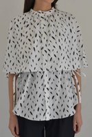 【レリル/lelill】のケープノースリーブブラウス 人気、トレンドファッション・服の通販 founy(ファニー) ファッション Fashion レディースファッション WOMEN トップス・カットソー Tops/Tshirt キャミソール / ノースリーブ No Sleeves シャツ/ブラウス Shirts/Blouses ショート Short スリーブ Sleeve ドローコード Draw Cord ビンテージ Vintage フィット Fit フェザー Feather フレア Flare モチーフ Motif 人気 Popularity 再入荷 Restock/Back In Stock/Re Arrival |ID:prp329100004523619
