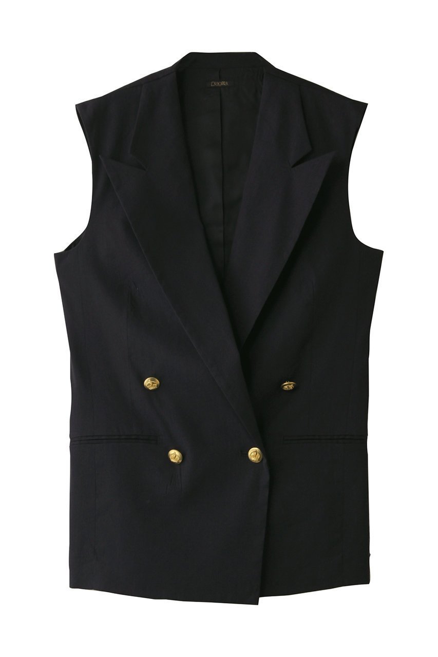 【デザイン ワークス/DESIGN WORKS】のリネンストレッチベスト インテリア・キッズ・メンズ・レディースファッション・服の通販 founy(ファニー) 　ファッション　Fashion　レディースファッション　WOMEN　アウター　Coat Outerwear　ジャケット　Jackets　ジャケット　Jacket　ストレッチ　Stretch　ベスト　Vest　リネン　Linen　夏　Summer　NEW・新作・新着・新入荷　New Arrivals　軽量　Lightweight　ネイビー|ID: prp329100004523625 ipo3291000000031999135