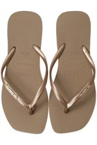 【ハワイアナス/havaianas】のSLIM SQUARE LOGO METALLIC ビーチサンダル ローズゴールド|ID: prp329100004523668 ipo3291000000031999397
