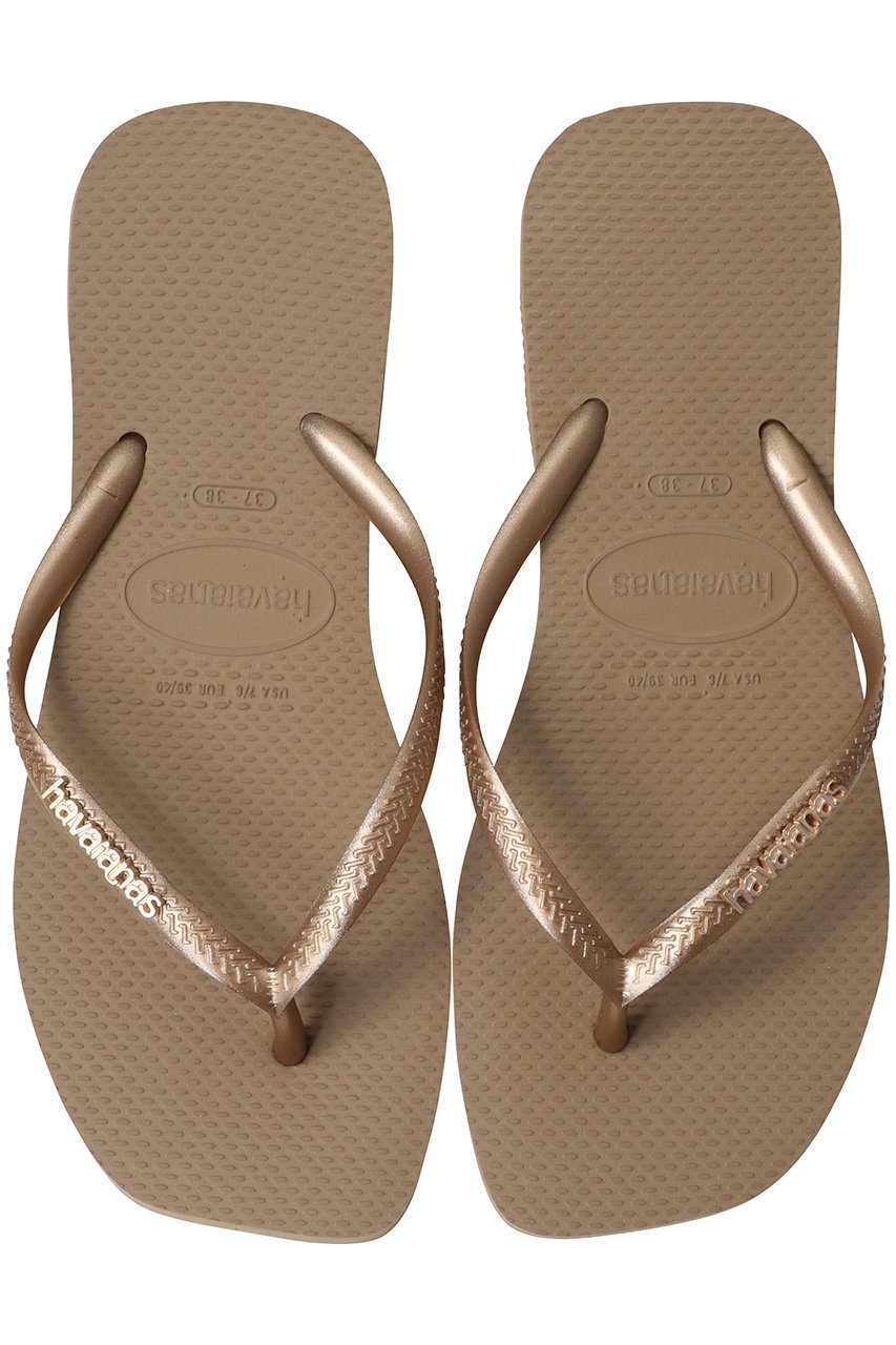 【ハワイアナス/havaianas】のSLIM SQUARE LOGO METALLIC ビーチサンダル インテリア・キッズ・メンズ・レディースファッション・服の通販 founy(ファニー) 　ファッション　Fashion　レディースファッション　Fashion for Women　サンダル　Sandals, Summer Shoes　スタイリッシュ　Stylish, Fashionable　ビーチ　Beach, Seaside　フォルム　Silhouette, Form　ラップ　Wrap, Wrap Design　リゾート　Resort, Vacation Style　ローズゴールド|ID: prp329100004523668 ipo3291000000036081769