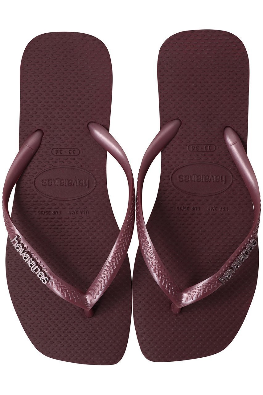 【ハワイアナス/havaianas】のSLIM SQUARE LOGO METALLIC ビーチサンダル インテリア・キッズ・メンズ・レディースファッション・服の通販 founy(ファニー) 　ファッション　Fashion　レディースファッション　Fashion for Women　サンダル　Sandals, Summer Shoes　スタイリッシュ　Stylish, Fashionable　ビーチ　Beach, Seaside　フォルム　Silhouette, Form　ラップ　Wrap, Wrap Design　リゾート　Resort, Vacation Style　アマランス|ID: prp329100004523668 ipo3291000000036081770