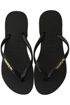 【ハワイアナス/havaianas】のSLIM LOGO METALLIC ビーチサンダル ブラック×ゴールデン|ID: prp329100004523674 ipo3291000000031999432