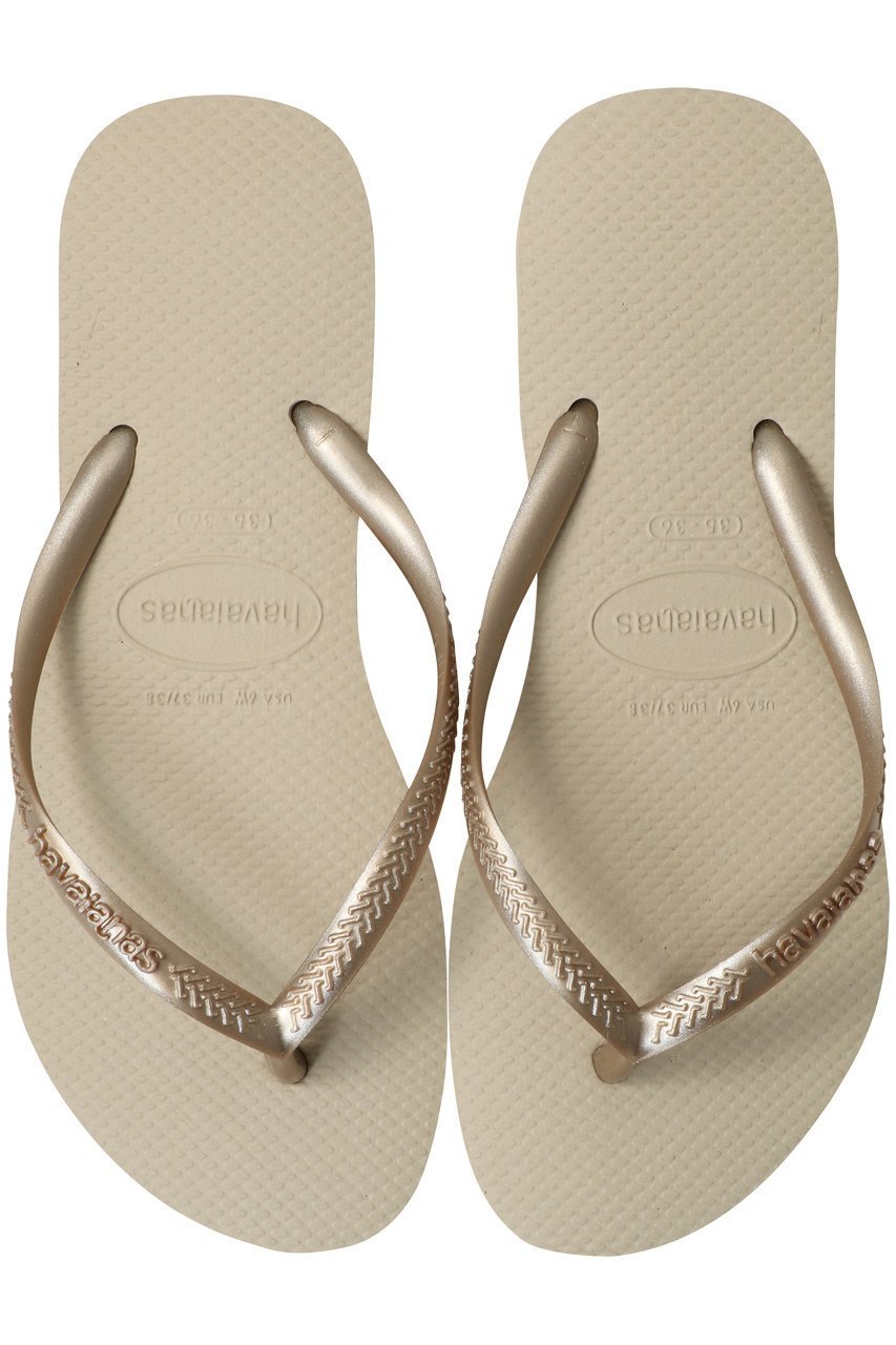 【ハワイアナス/havaianas】のSLIM ビーチサンダル インテリア・キッズ・メンズ・レディースファッション・服の通販 founy(ファニー) 　ファッション　Fashion　レディースファッション　WOMEN　コレクション　Collection　サンダル　Sandals　スタイリッシュ　Stylish　ビーチ　Beach　ラップ　Wrap　人気　Popularity　NEW・新作・新着・新入荷　New Arrivals　サンドグレー×ライトゴールデン|ID: prp329100004523680 ipo3291000000031999466